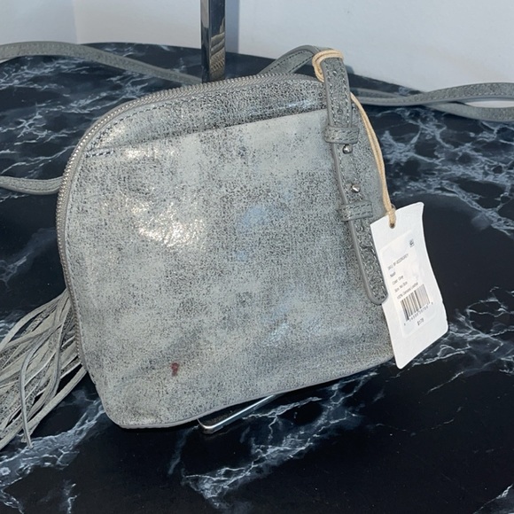 HOBO Handbag Nash Crossbody in Grey / Blue Buffed Hide Leather AUTHENTIC NWT - Picture 3 of 11